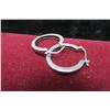Image 1 : Sterling silver hoop earrings, 1” diameter