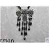 Image 2 : Black crystal bead necklace, marked “Sherman”, 1960’s