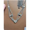 Image 3 : Rhinestone necklace and screw back chandelier earrings