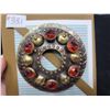 Image 2 : Massive cloak or scarf broach, metal with orange rhinestones, European