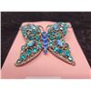 Image 2 : Blue tone rhinestones butterfly broach, 3”x2”