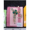 Image 3 : Lot of green rhinestone broaches (3)