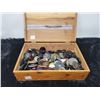 Image 1 : Cedar box of vintage buttons