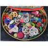 Image 2 : Large decorative cake tin of vintage buttons