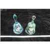 Image 1 : Light Green and Light Blue Fenton bells, tags attached, floral décor
