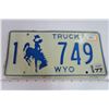 Image 1 : Wyoming 1977 Truck Plate 1-749