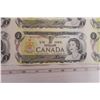 Image 3 : Vintage 1973 Uncut Sheet of Canadian $1 Bills