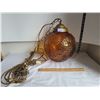 Image 1 : Vintage amber swag lamp.