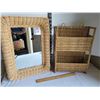 Image 1 : Nice wicker mirror and wall shelf.