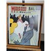 Image 1 : Vintage Moulin Rouge Reproduction of 1st poster by HT Lautrec.
