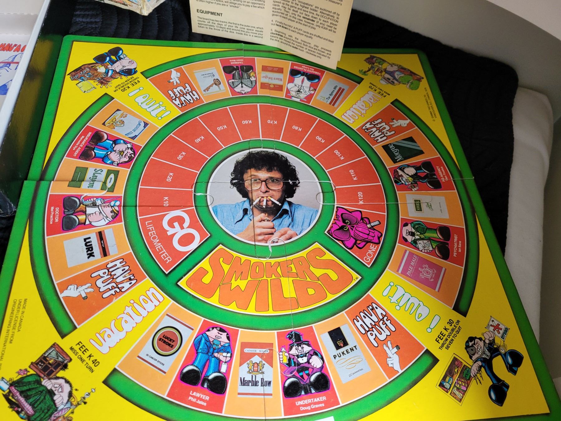 Vintage Smoker's Wild board game.