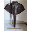 Image 1 : Wood Elephant head 3D wall decor. 23” tall