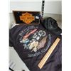 Image 2 : Harley Davidson License plate, small shirt & leather ball cap.
