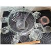 Image 2 : Clear glass punch bowl with 8 cups. Various other glassware.