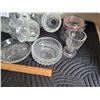 Image 3 : Clear glass punch bowl with 8 cups. Various other glassware.