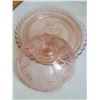 Image 3 : Vintage clear and pink depression glass pieces.