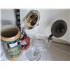 Image 5 : Vintage ornate German beer stein & unique glass stein.