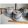 Image 2 : 4 piece hand made pottery cannister set. Glazed and fired.