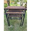 Image 4 : 3 metal & wicker nesting tables. Some wicker damage.