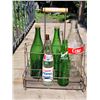 Image 1 : Old milk bottle carrier with vintage pop bottles.
