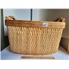 Image 1 : Large well made wicker and wood laundry basket.
