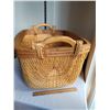 Image 6 : Large well made wicker and wood laundry basket.