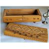 Image 3 : Vintage traditional Kohl pot powder eyeliner from India. Wood engraved trinket box & small urn (made