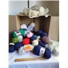 Image 1 : Box of various balls of yarn.