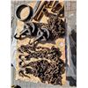 Image 1 : 1/2 ton chain hoist, misc chains, clevis, draw pin & solid steel ring.