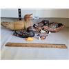 Image 1 : Duck collection. Lg. Wood & reed duck, 3 wood, 2 plastic.