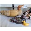Image 3 : Duck collection. Lg. Wood & reed duck, 3 wood, 2 plastic.