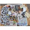 Image 1 : Lot of hardware: hinge, turn buckle, doorknobs, switch plates, clothes line reels, Etc.
