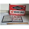 Image 1 : Calgary Flames man cave sign & book of collector Flames cards.