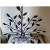 Image 2 : Metal art tree, leaves wall decor. Vintage wall flower pot holder.