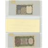 Image 2 : India (British). Lot of 2 World War II notes, both depicting King George VI. 1940 1 Rupee P-25d VF a