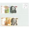 Image 1 : Lot of 2 Slovenia notes. 1992 10 Tolarjev and 20 Tolarjev. P-11, P-12. The first notes of the new Re