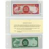 Image 1 : Trinidad and Tobago. Lot of 2 notes. 1985 $1 P-36b.Unc and 1964 $5 P-31a VF.