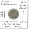 Image 1 : Great Britain. 1849 4 Pence (Groat). Issued for use in Great Britain and British Guyana. Holed and f