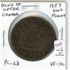 Image 1 : Province of Canada. 1857 Bank of Upper Canada Penny. Pre-Confederation Token. PC-6D. VF-30.