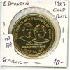 Image 1 : Edmonton. 1983 Gold Plated Trade Dollar. Depicts the Official Visit of Prince Charles and Princess D