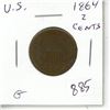 Image 1 : U.S. 1864 2 Cents. Good.
