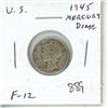 Image 1 : U.S. 1945 Silver Mercury Dime. F-12.