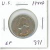 Image 1 : U.S. 1944D silver quarter. Denver Mint. EF-40.