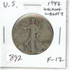 Image 1 : U.S. 1942 Walking Liberty Silver Half Dollar. Philadelphia Mint. F-12.