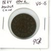 Image 1 : 1884 Obverse 2 (Double Chin) Victorian Large Cent. Heaton Mint. VG-8.