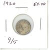 Image 1 : 1920 George V Silver 5 Cents. EF-40.