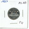 Image 1 : 1957 Nickel 5 Cents. MS-63. Completely Lustrous.