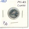 Image 1 : 1957 Silver 10 cents. MS—63 Cameo.
