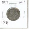 Image 1 : 1899 Victorian Silver 25 Cents. VG-8.