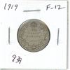 Image 1 : 1919 George V Silver 25 Cents. F-12.